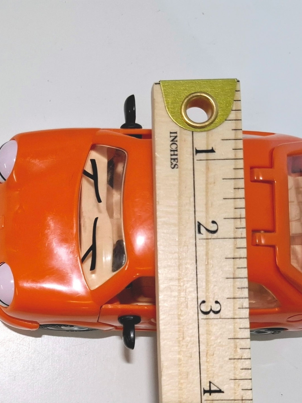 Disney Rare CARS  Orange Cartoon Face Toy Car with Blue Eyes - Picture 5 of 11